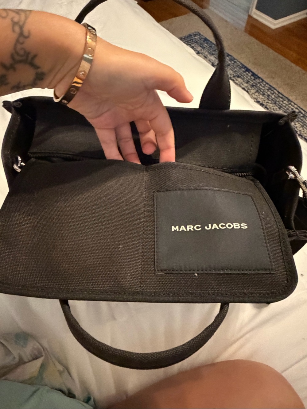 Marc Jacobs The Tote Bag - Black Canvas Tote - Picture 2 of 5